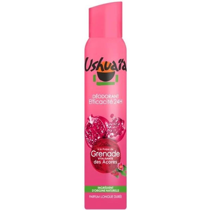 Déodorant spray 24h Vegan Actif d'origine naturelle Grenade USHUAIA