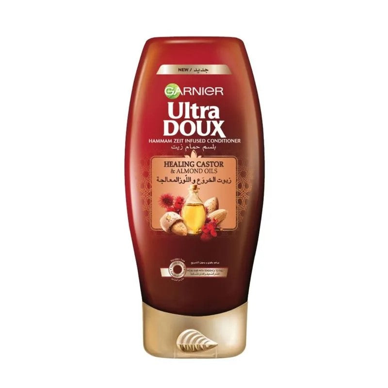 Ultra Doux Après-shampooing à l’huile de ricin et d’amande 200ml
