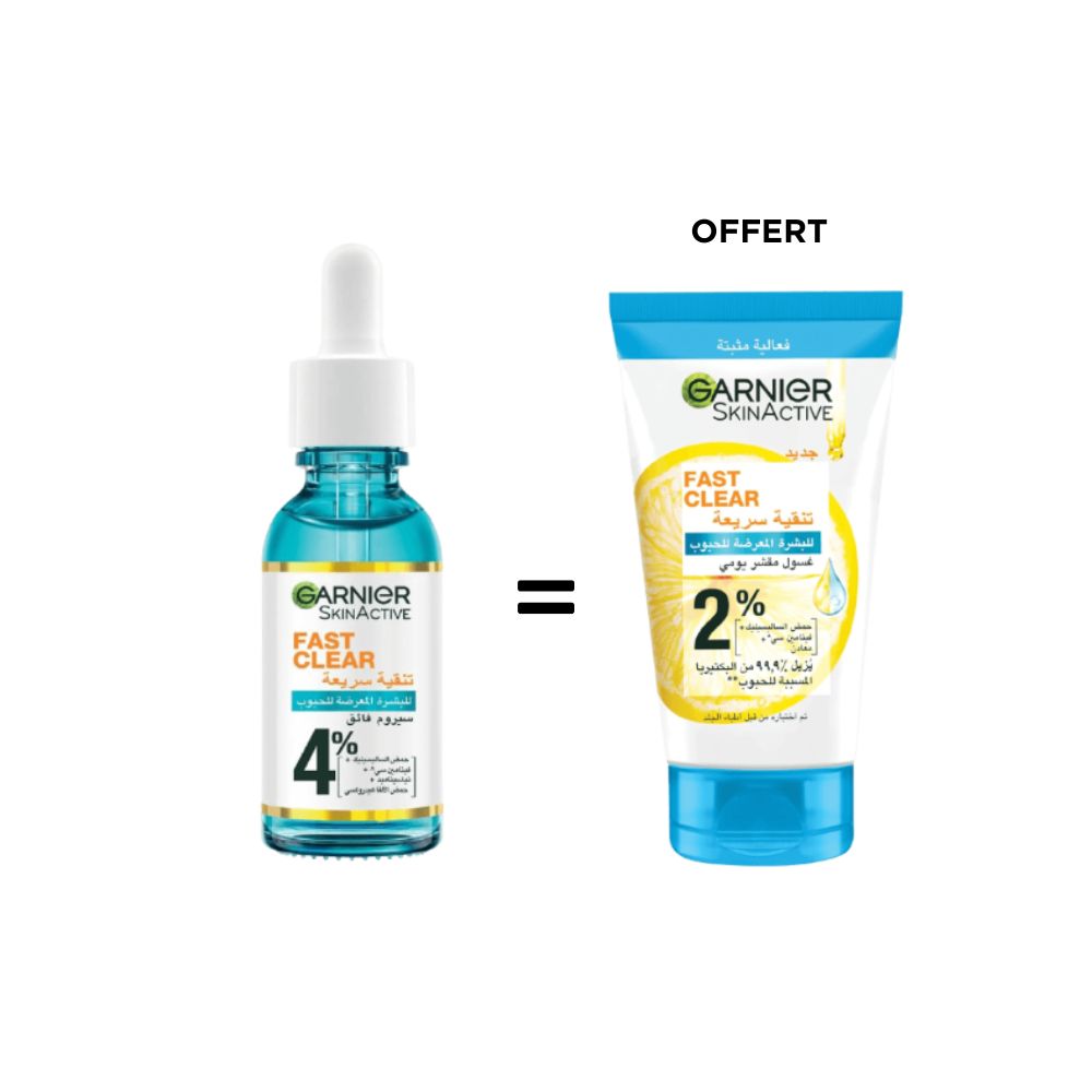 SERUM FAST CLEAR 30ML = SCRUB FAST CLEAR 50ML GARNIER